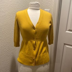 Women's Mustard Cardigan Sweater